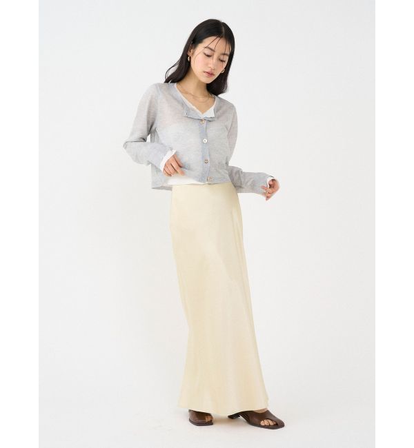 LAGUNAMOON「メタルボタンシアーニットカーディガン」|カーディガン|