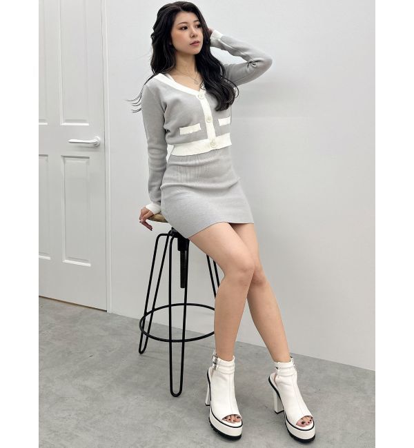 GYDA「Symmetry GYDAバイカラーアンサンブルワンピース」|ワンピース|