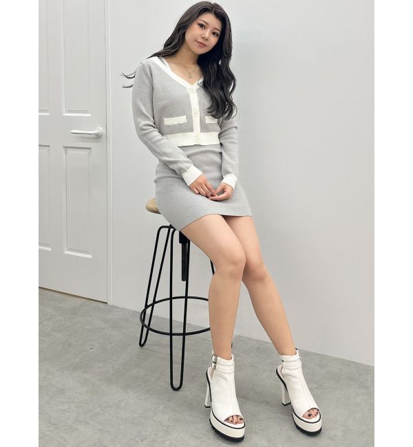 GYDA「Symmetry GYDAバイカラーアンサンブルワンピース」|ワンピース|