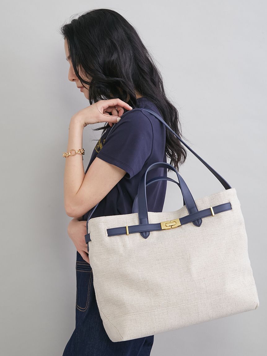 Mila Owen「ベルト付きキャンバストートバッグ」|トートバッグ|NVY