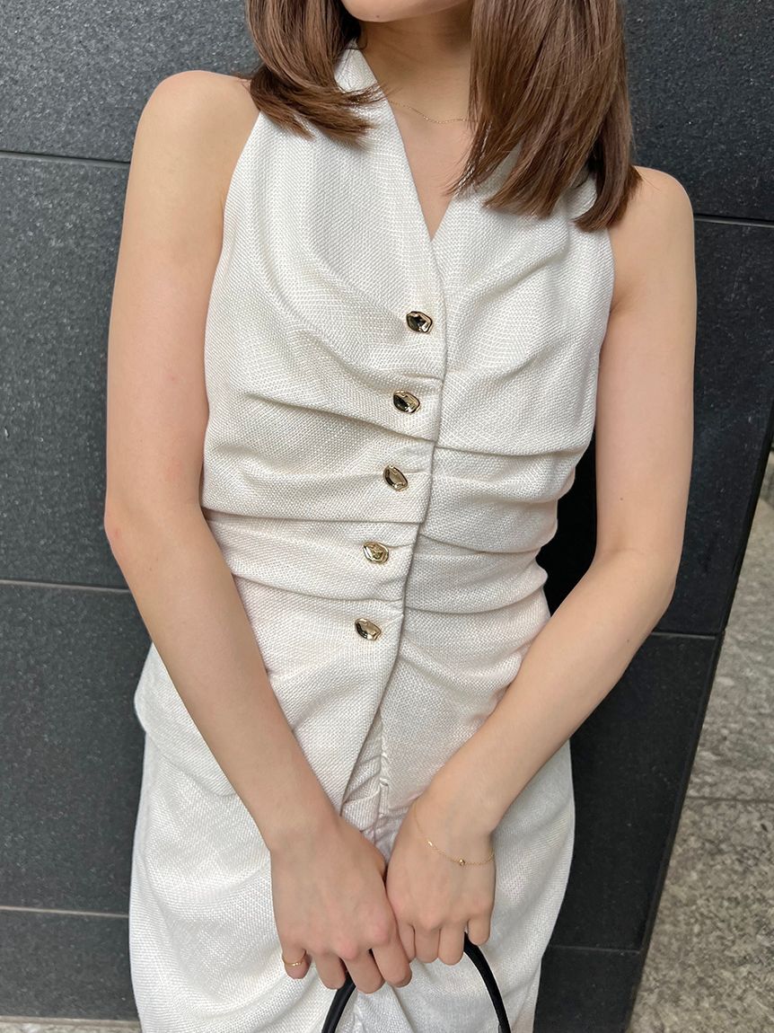 SNIDEL「ギャザージレトップス」|ダウンベスト・ベスト|IVR