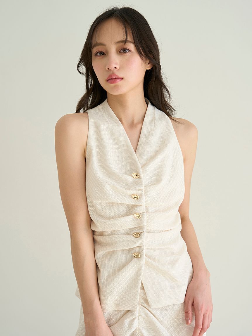 SNIDEL「ギャザージレトップス」|ダウンベスト・ベスト|