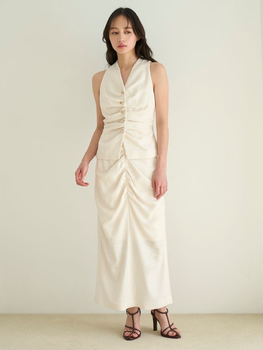 SNIDEL「ギャザージレトップス」|ダウンベスト・ベスト|