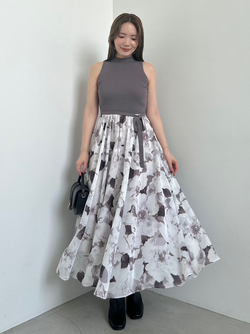 SNIDEL「ノースリニットドッキングワンピース」|ワンピース|