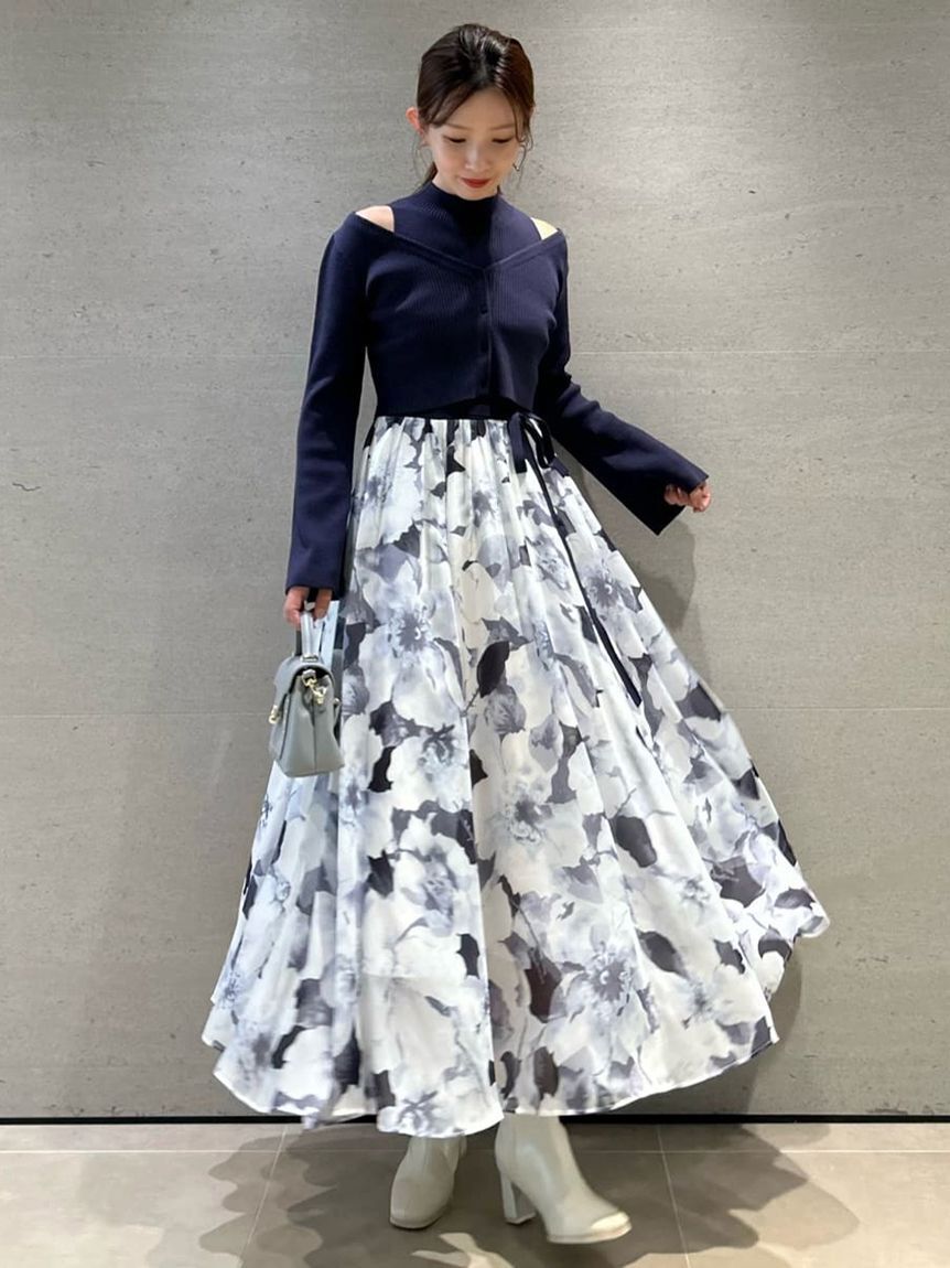 SNIDEL「ノースリニットドッキングワンピース」|ワンピース|NVY