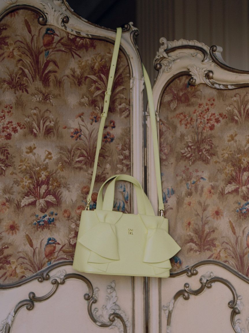 SNIDEL「ダブルリボンバッグ」|ハンドバッグ|YEL