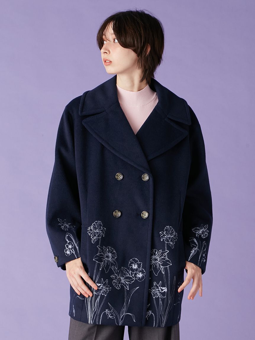 LILY BROWN「エンブロイダリーコクーンコート」|チェスターコート|