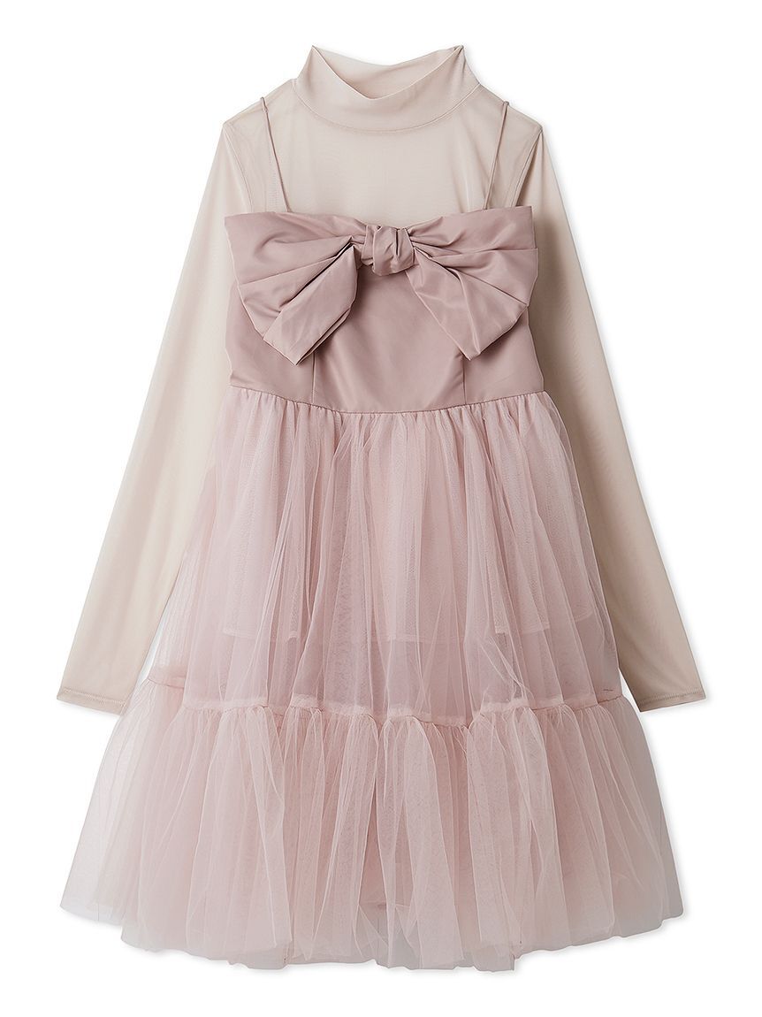 LILY BROWN「フロントリボンチュールミニドレス」|ドレス|PNK