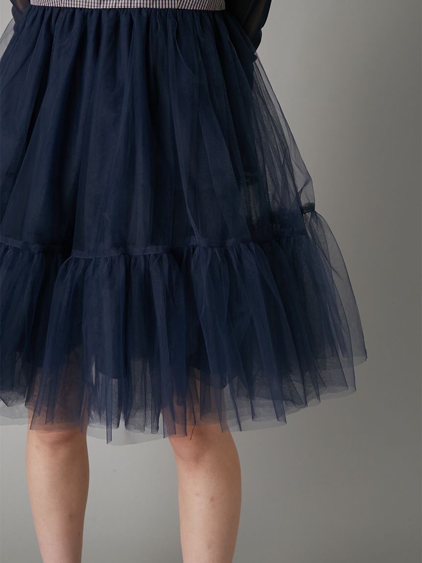 LILY BROWN「フロントリボンチュールミニドレス」|ドレス|