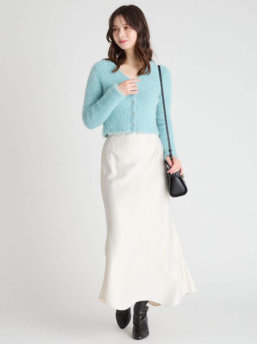 CELFORD「フェザーヤーンビジュー釦カーディガン」|カーディガン|