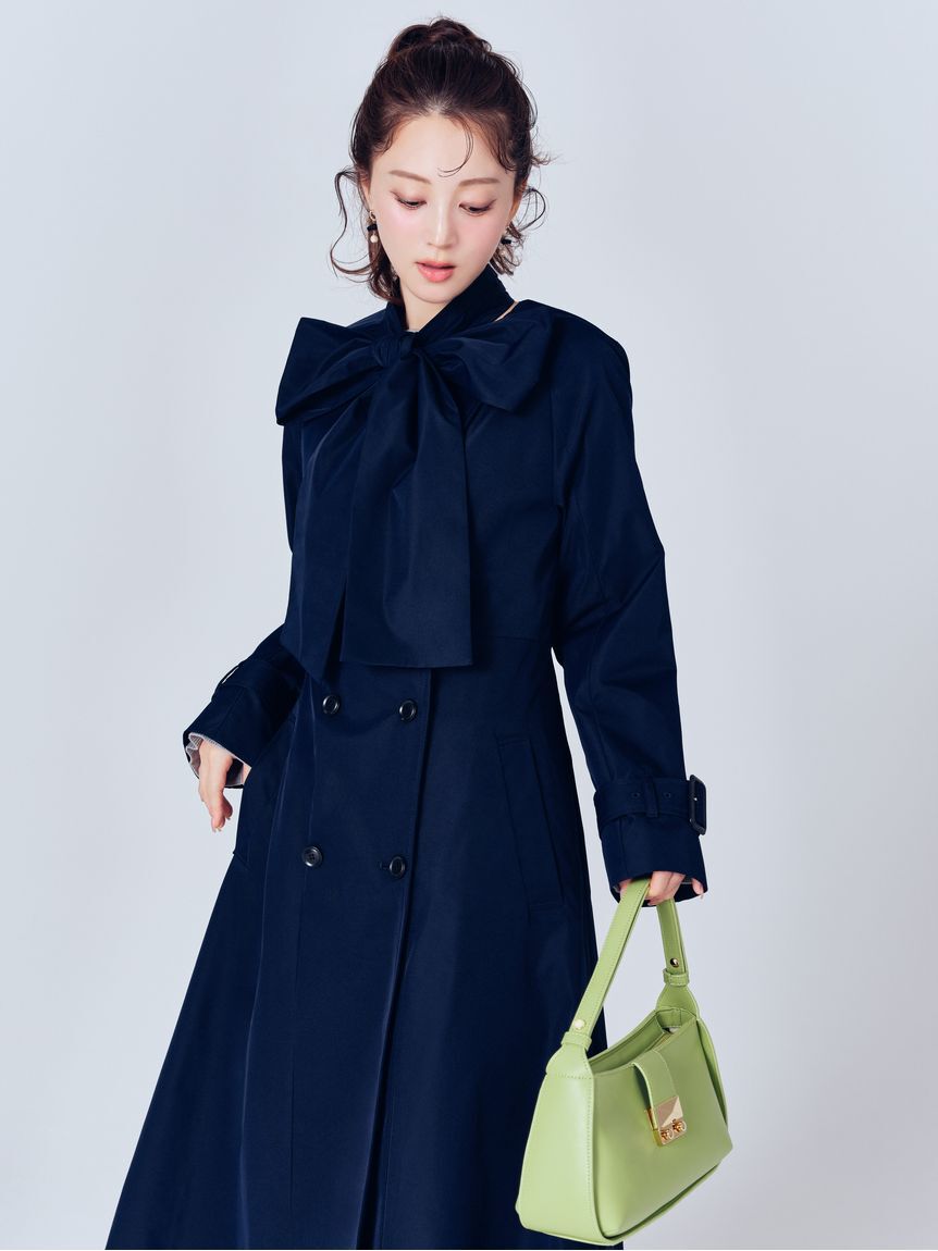 CELFORD「【撥水】リボン付きトレンチコート」|トレンチコート|NVY