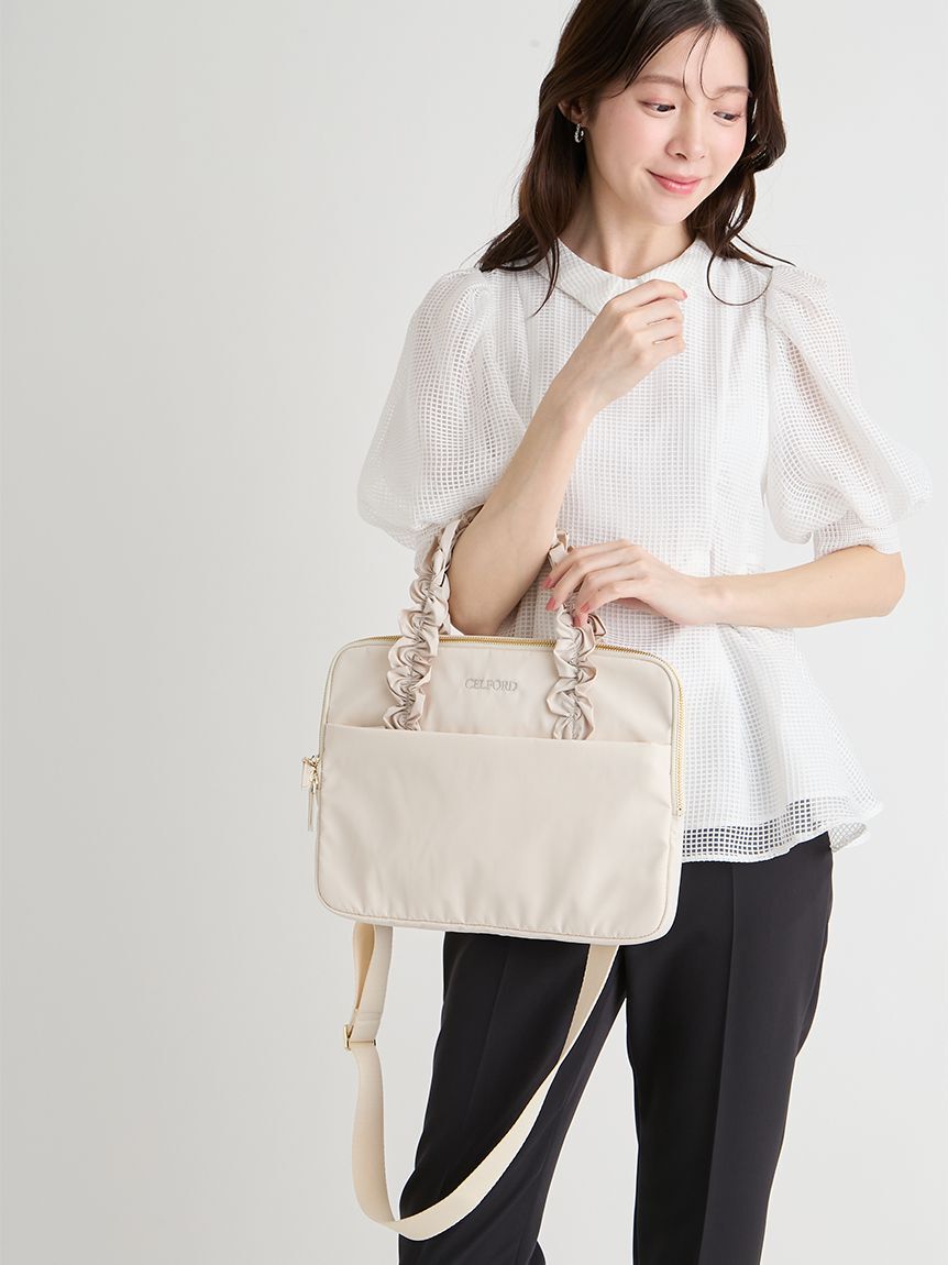 CELFORD「13インチ対応フリルラメ刺繍PCバッグ」|ショルダー・メッセンジャー|