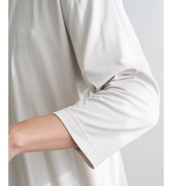 ikka「7分袖バイカラーボタンレスカーディガン」|カーディガン|