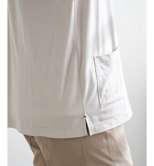 ikka「7分袖バイカラーボタンレスカーディガン」|カーディガン|