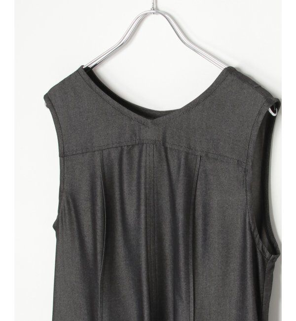 Lbc with Life「デニムライクタックフレアワンピース」|ワンピース|
