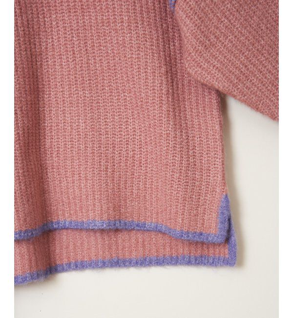 Lbc with Life「ステッチ配色畦ラインニットプルオーバー」|カーディガン|