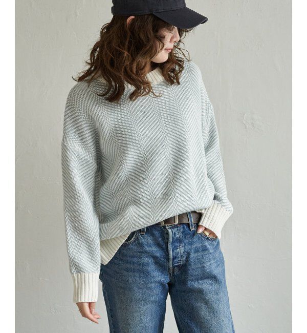 Lbc with Life「ヘリンボン柄ニットプルオーバー」|カーディガン|