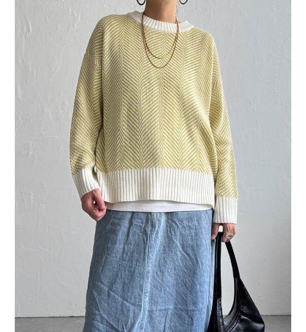 Lbc with Life「ヘリンボン柄ニットプルオーバー」|カーディガン|