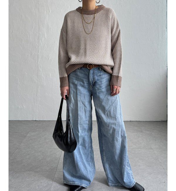 Lbc with Life「ヘリンボン柄ニットプルオーバー」|カーディガン|