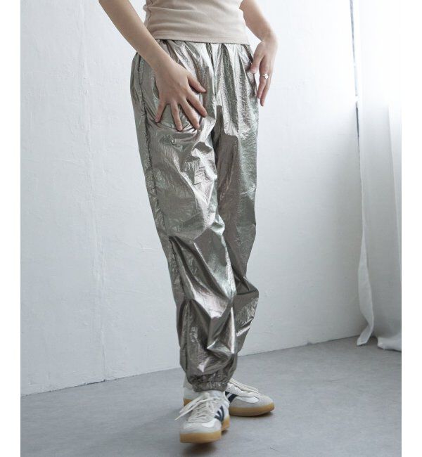 VENCE share style「メタリックパラシュートパンツ」|デニム|