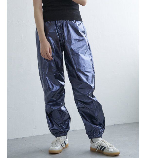 VENCE share style「メタリックパラシュートパンツ」|デニム|