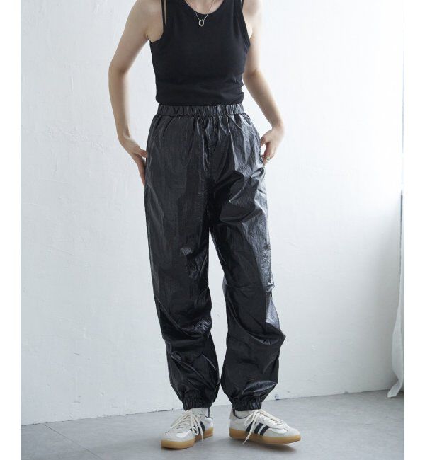 VENCE share style「メタリックパラシュートパンツ」|デニム|