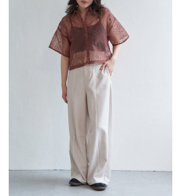 VENCE share style「ヘザーエステルツイルカーブパンツ」|デニム|