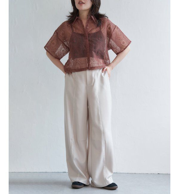 VENCE share style「ヘザーエステルツイルカーブパンツ」|デニム|