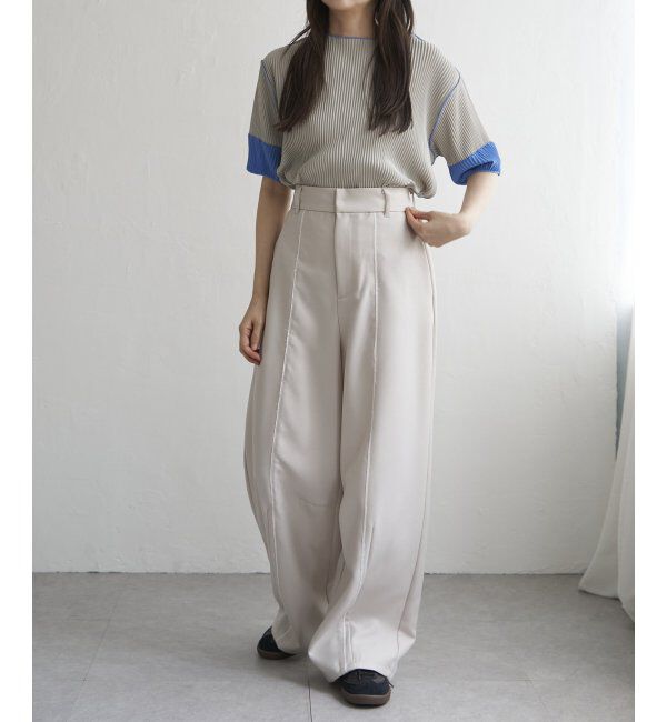 VENCE share style「ヘザーエステルツイルカーブパンツ」|デニム|