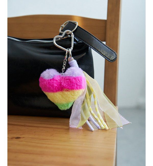 VENCE share style「レインボーファーハートチャーム」|その他|パープル