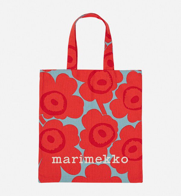 Marimekko「Vankka Unikko トートバッグ」|トートバッグ|レッド&times;ライトブルー