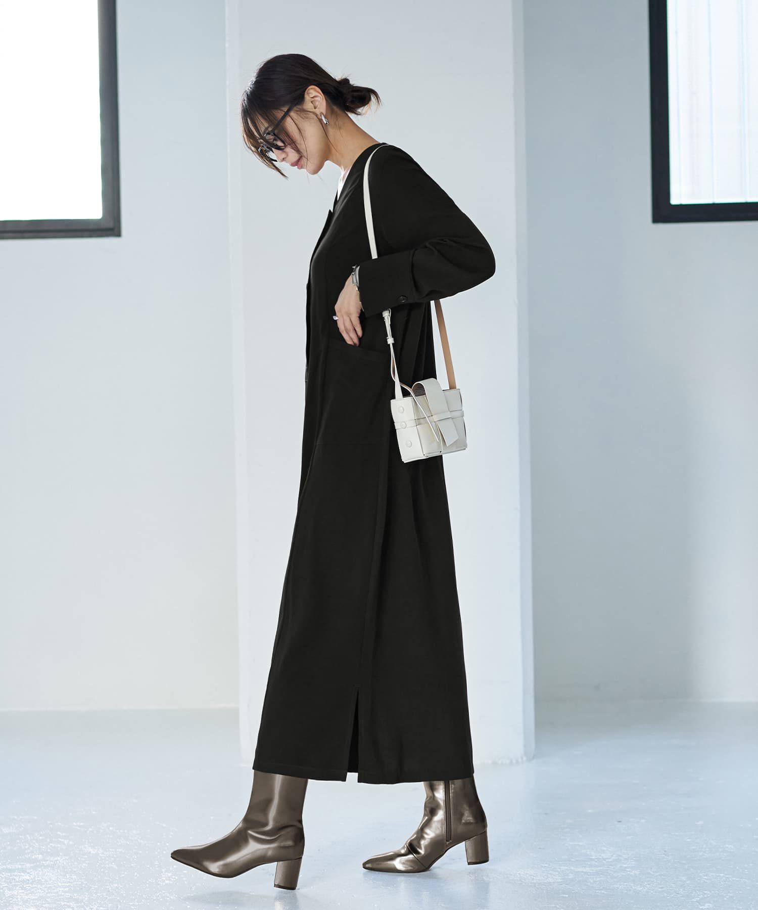 STYLE DELI「フロント２ボタンジョーゼットワンピース」|ワンピース|