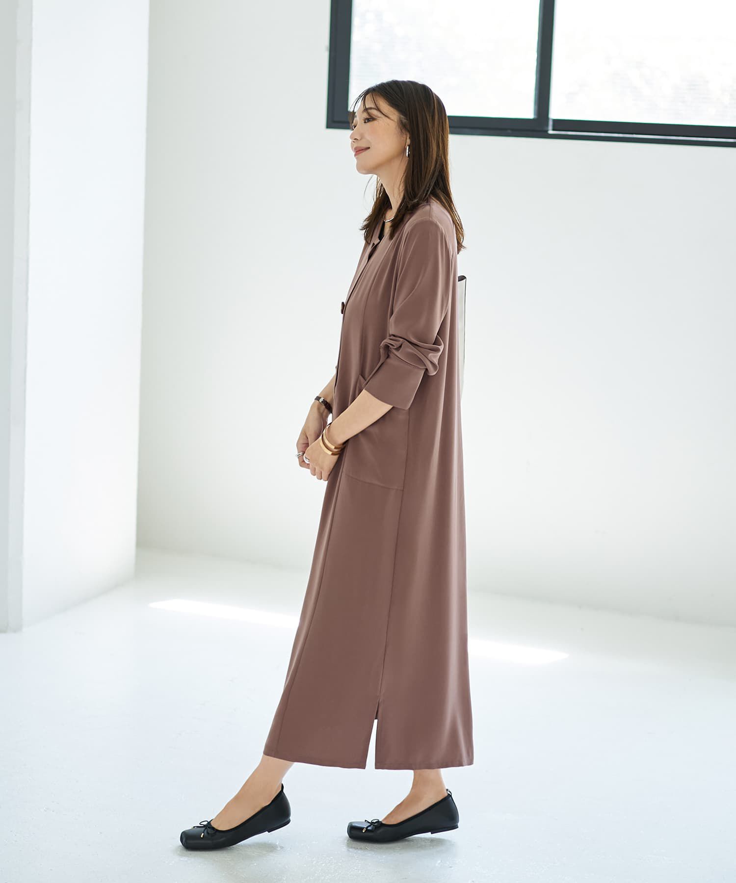 STYLE DELI「フロント２ボタンジョーゼットワンピース」|ワンピース|