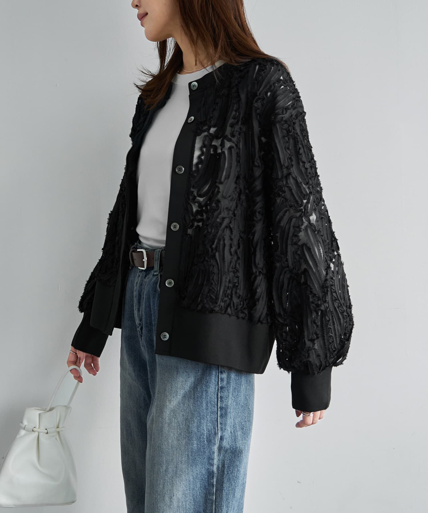 STYLE DELI「【LUXE】チュールにデコレーションカーディガン」|カーディガン|