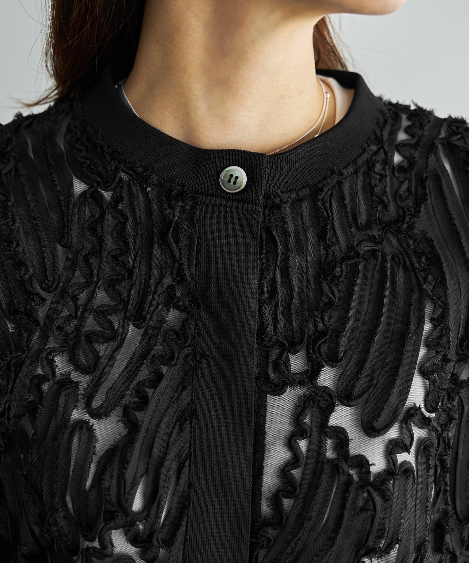 STYLE DELI「【LUXE】チュールにデコレーションカーディガン」|カーディガン|