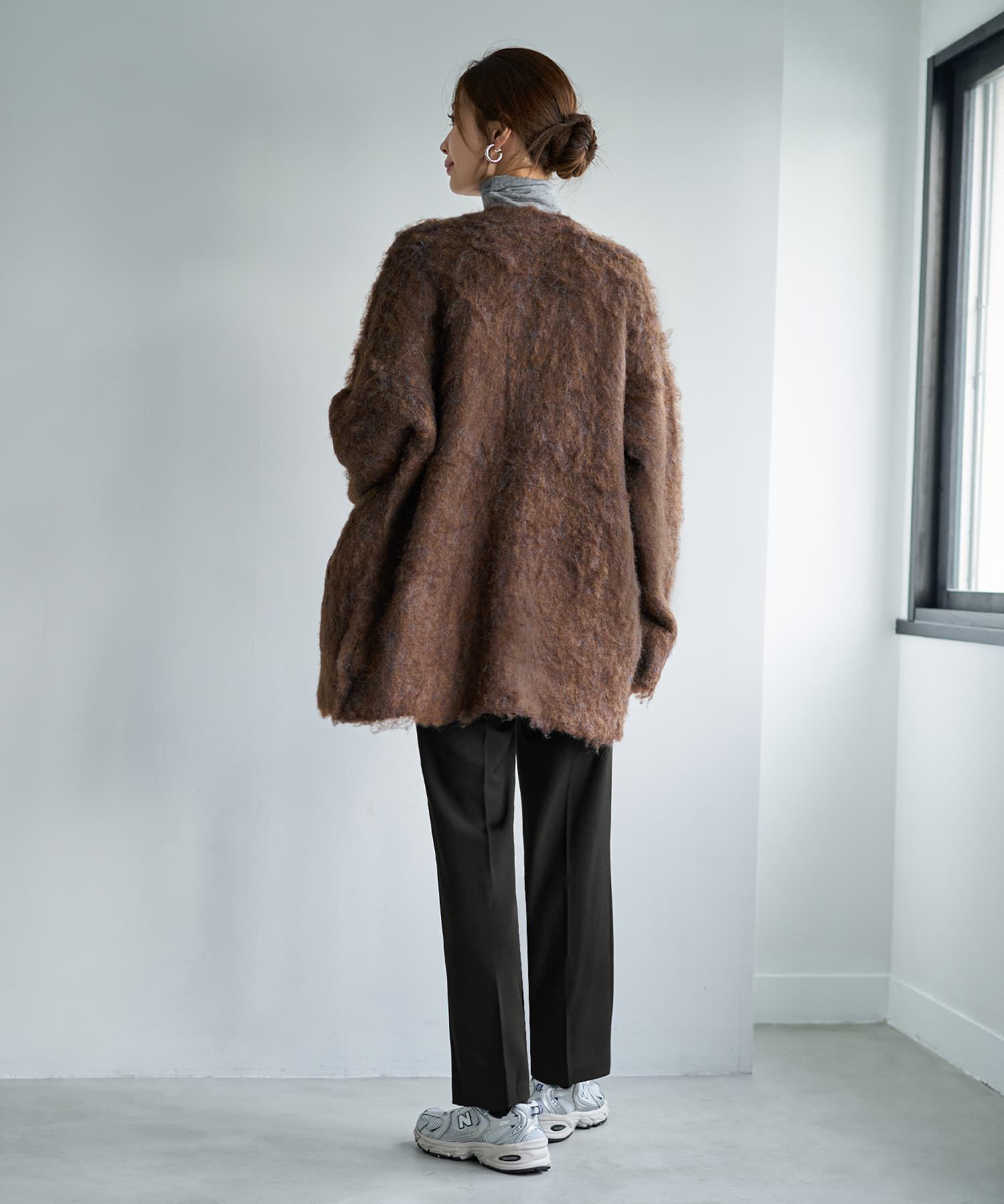 STYLE DELI「【LUXE】毛起こしブークレジャケット風カーディガン」|ニット・セーター|