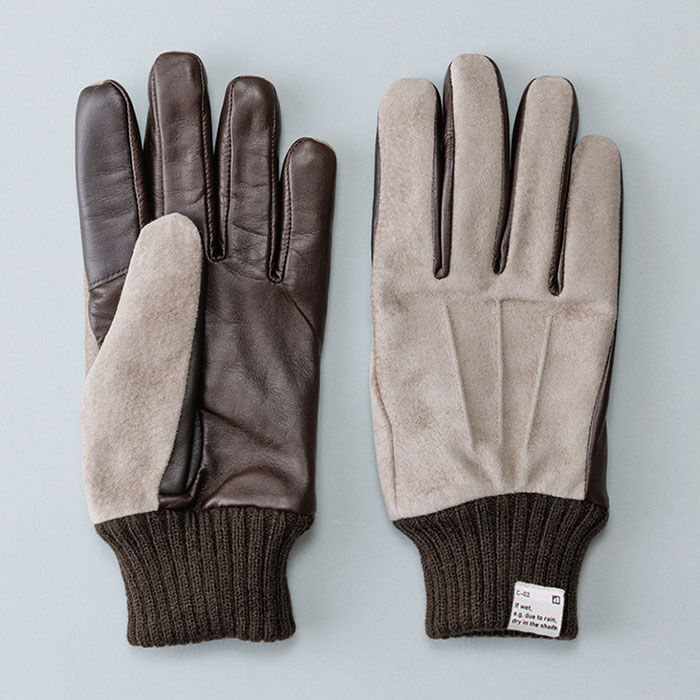BACKYARD FAMILY「クロダ 手袋 メンズ 通販 グローブ 手ぶくろ ピッグスエード ラムコンビ カフスグローブ レザー」|手袋|