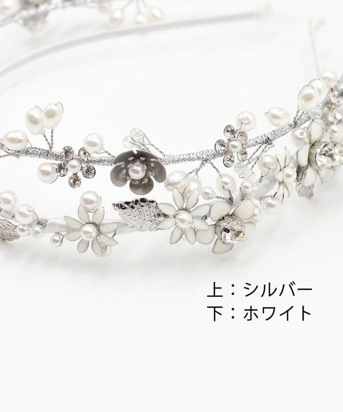 BACKYARD FAMILY「Rora カチューシャ 通販 花 パール キラキラ 58412201 ジュエリアヘッドドレス」|その他|