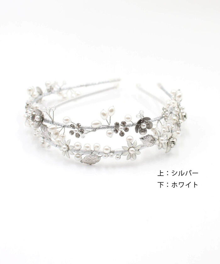 BACKYARD FAMILY「Rora カチューシャ 通販 花 パール キラキラ 58412201 ジュエリアヘッドドレス」|その他|
