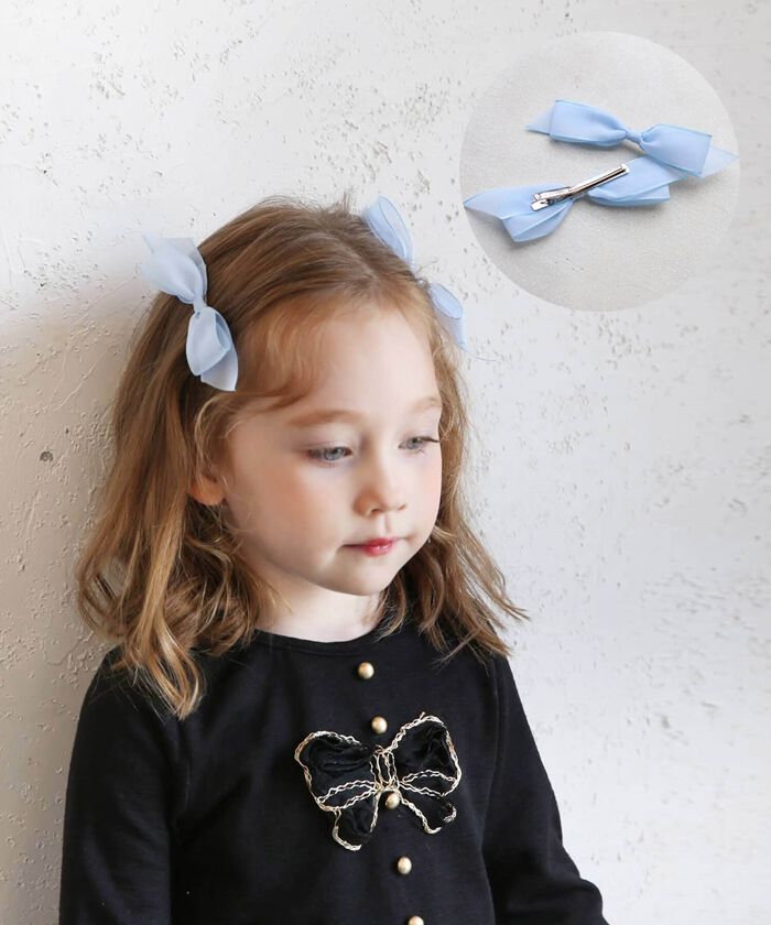 BACKYARD FAMILY「ヘアクリップ キッズ 2個セット 通販 ヘア クリップ 68412302 モーニングリボンクリップ」|その他|