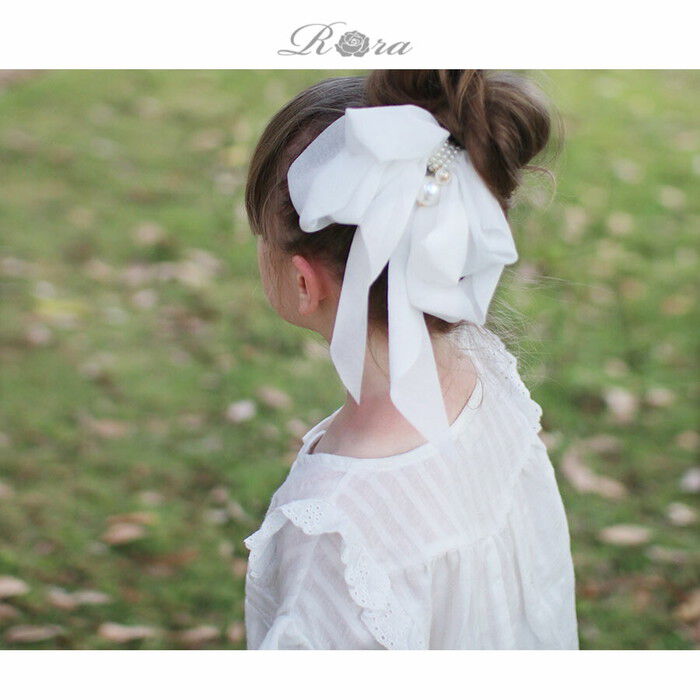 BACKYARD FAMILY「Rora ヘアゴム キッズ 通販 ルボン 髪ゴム 髪飾り 髪留め リボン シフォン 大きい パール」|その他|
