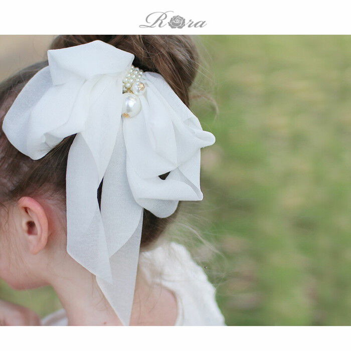 BACKYARD FAMILY「Rora ヘアゴム キッズ 通販 ルボン 髪ゴム 髪飾り 髪留め リボン シフォン 大きい パール」|その他|
