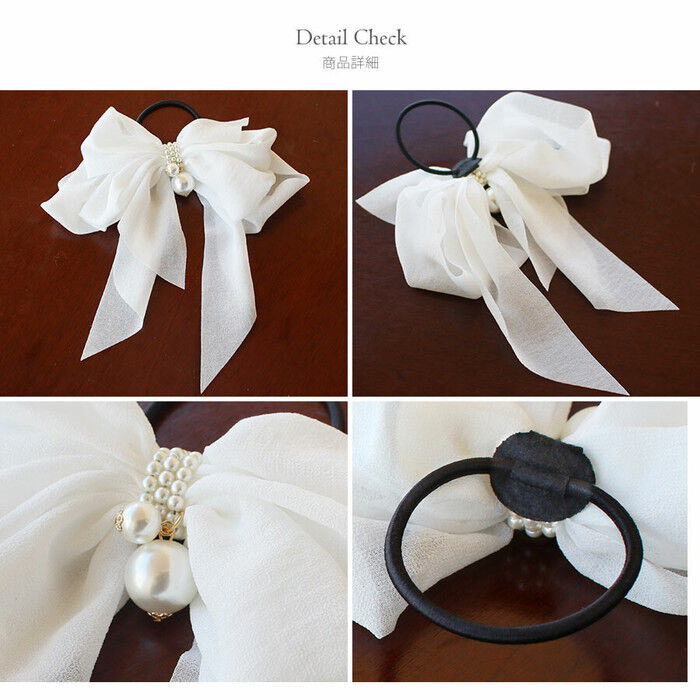 BACKYARD FAMILY「Rora ヘアゴム キッズ 通販 ルボン 髪ゴム 髪飾り 髪留め リボン シフォン 大きい パール」|その他|