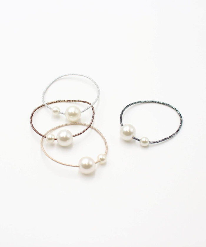 BACKYARD FAMILY「Rora ヘアゴム 4個セット キッズ 通販 クリック 4つセット 髪ゴム 髪飾り 髪留め パール」|その他|