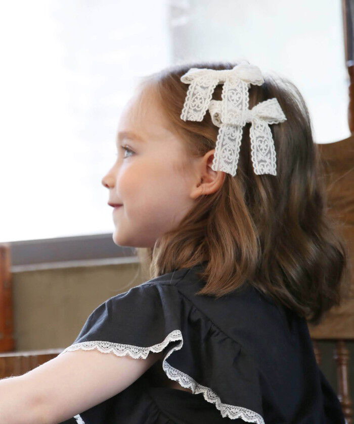 BACKYARD FAMILY「Rora ヘアクリップ キッズ 2個セット 通販 ケイリー 髪飾り 髪留め リボン 大きめ レース」|その他|