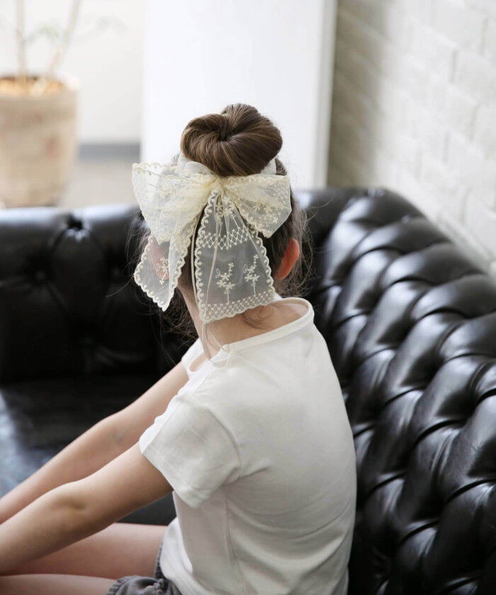 BACKYARD FAMILY「Rora シュシュ キッズ 通販 ミルククリーム 髪飾り お団子 ヘアゴム ポニーテール リボン」|その他|