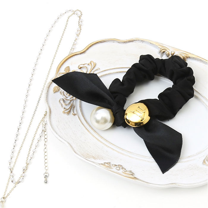 BACKYARD FAMILY「ヘアアクセサリー ヘア シュシュ 通販 ヘアシュシュ ヘアゴム 髪留め 髪飾り パール リボン」|その他|