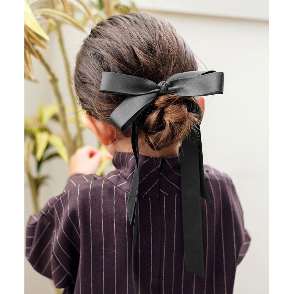 BACKYARD FAMILY「Rora ヘアゴム キッズ 通販 レア ロングリボン 髪ゴム 髪飾り 髪どめ 髪留め」|その他|ブラック1