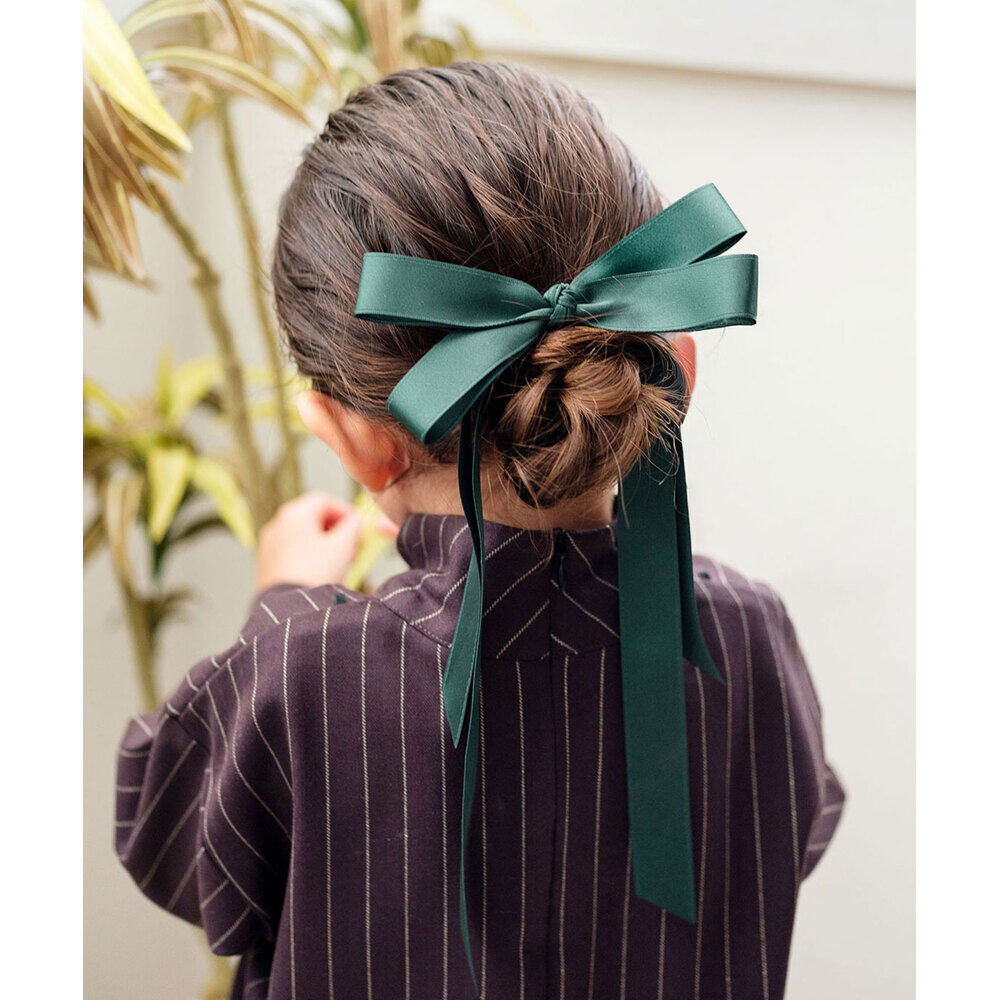 BACKYARD FAMILY「Rora ヘアゴム キッズ 通販 レア ロングリボン 髪ゴム 髪飾り 髪どめ 髪留め」|その他|グリーン1
