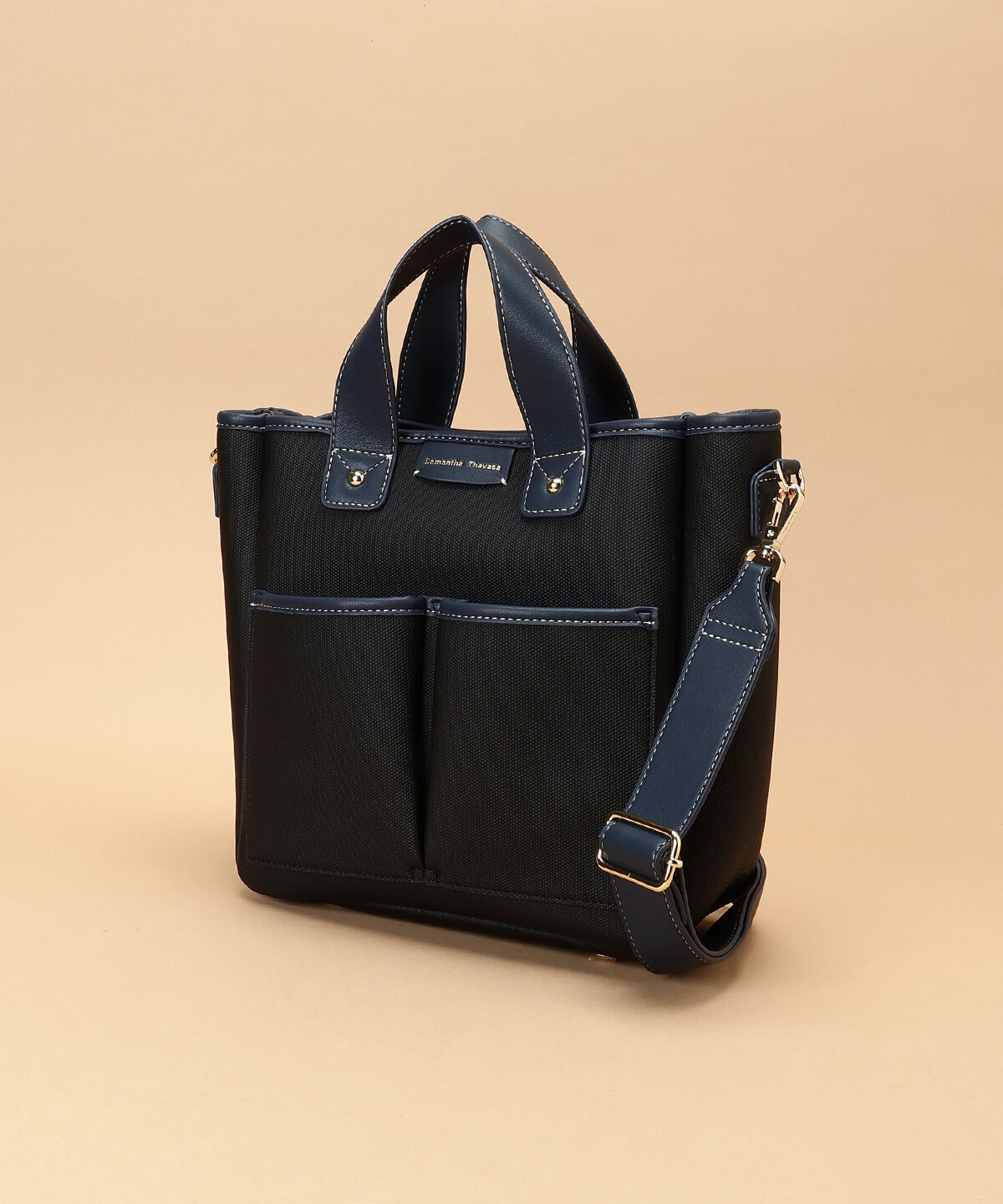 Samantha Thavasa「キャンバスデザイン 合皮スクエアトートバッグ 小サイズ」|トートバッグ|